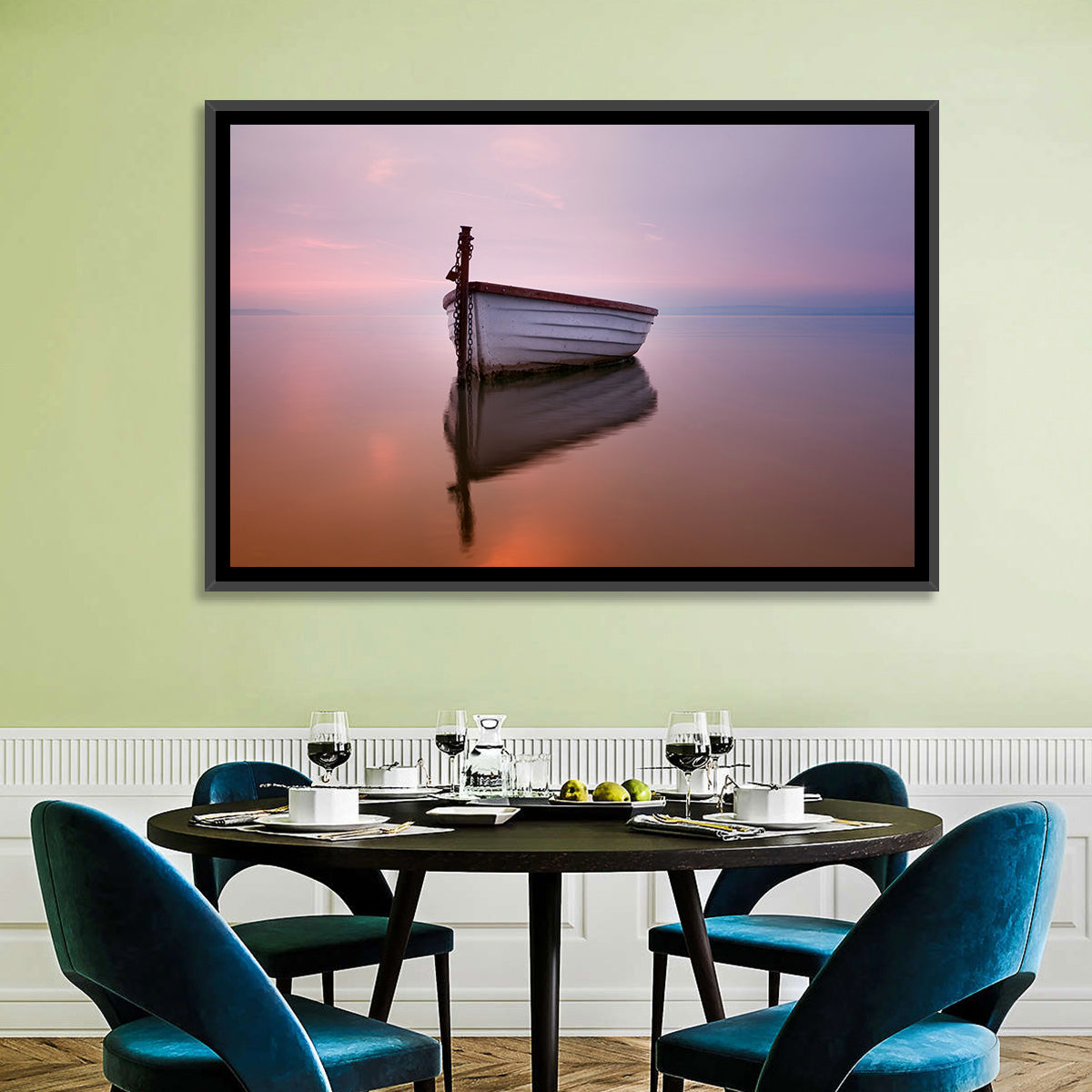 Pastel Boat Reflection Wall Art