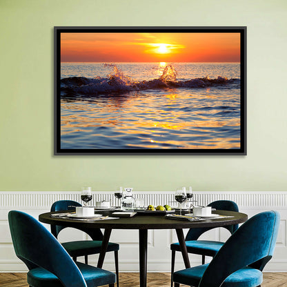 Lake Michigan Sunset Waves Wall Art