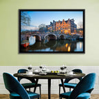 Brouwersgracht Canal Bridge at Dusk Wall Art