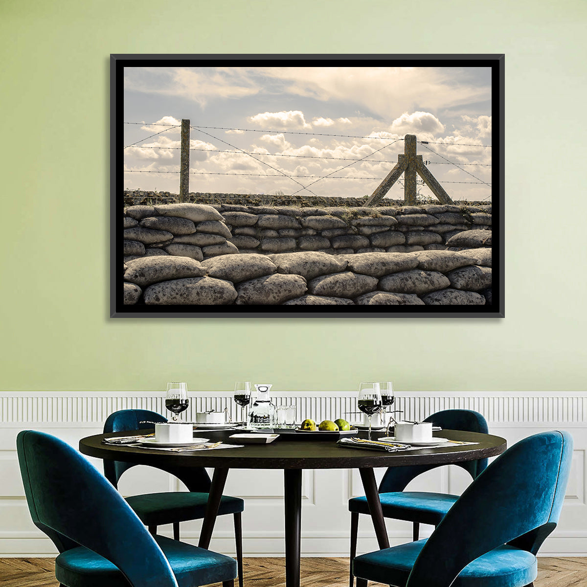Wwi Trench with Sandbags Wall Art