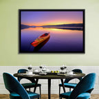 Bright Orange Kayak at Sunset Wall Art