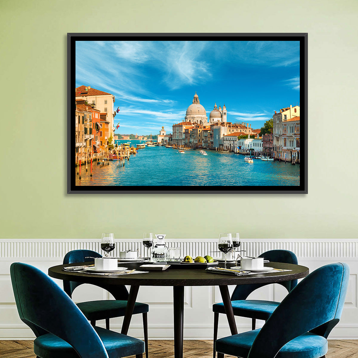 Venice Grand Canal and Santa Maria Della Salute Wall Art in a room, landscape