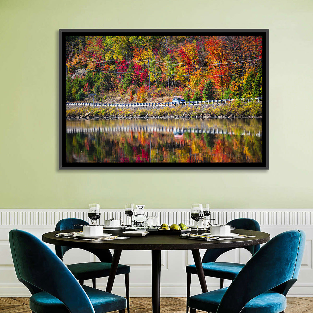 Algonquin Highway 60 Autumn Reflection Wall Art