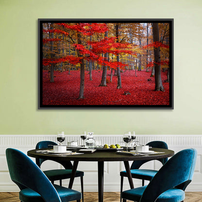 Crimson Autumn Forest Wall Art