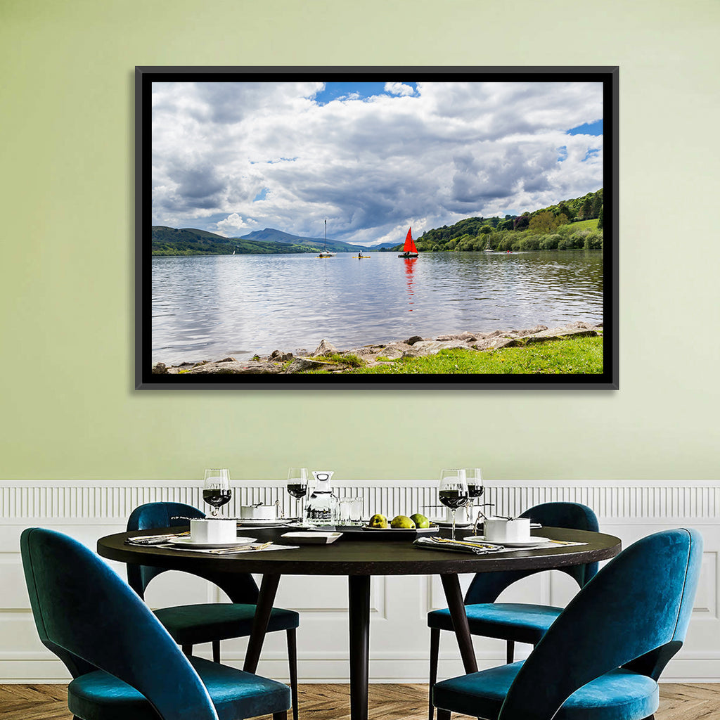 Bala Lake Sailboat Reflection Wall Art