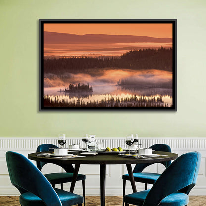 Lapland Sunrise Over Misty Lake Wall Art