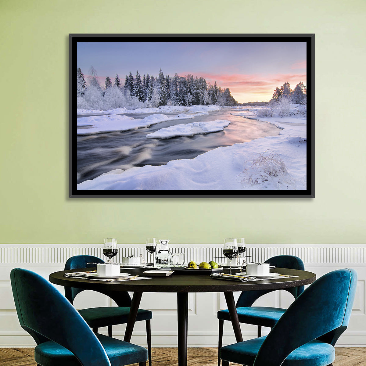 Kiiminkijoki Winter Sunrise Wall Art