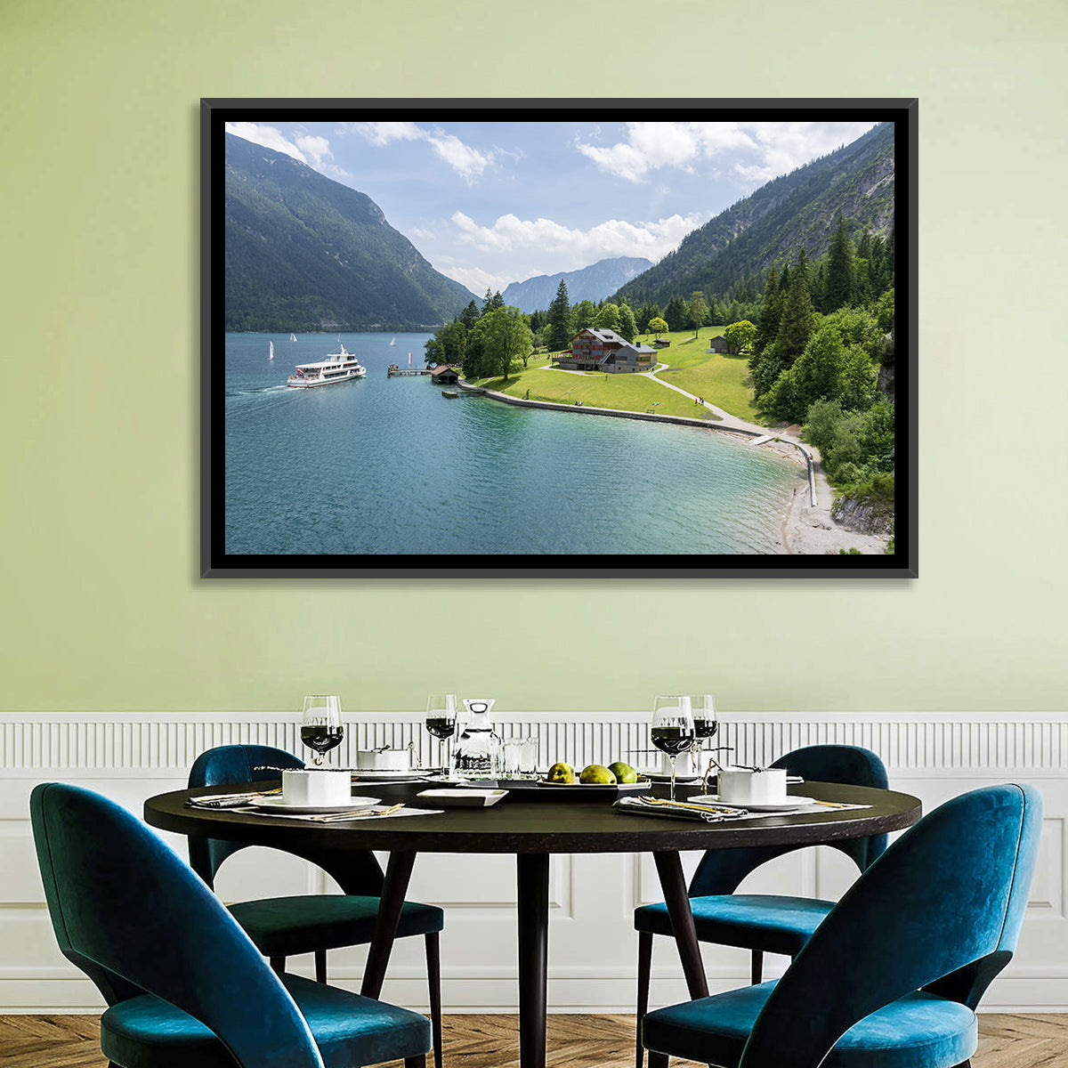 Achensee Summer View Wall Art in a room, landscape