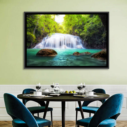 Erawan Falls Turquoise Waterfall Wall Art