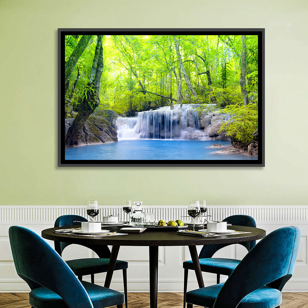 Erawan Falls, Kanchanaburi Wall Art in a room, landscape