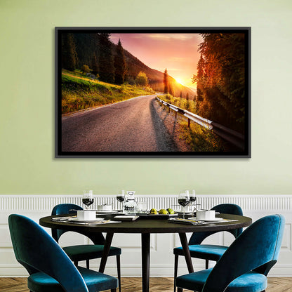 Golden Hour Mountain Road Wall Art