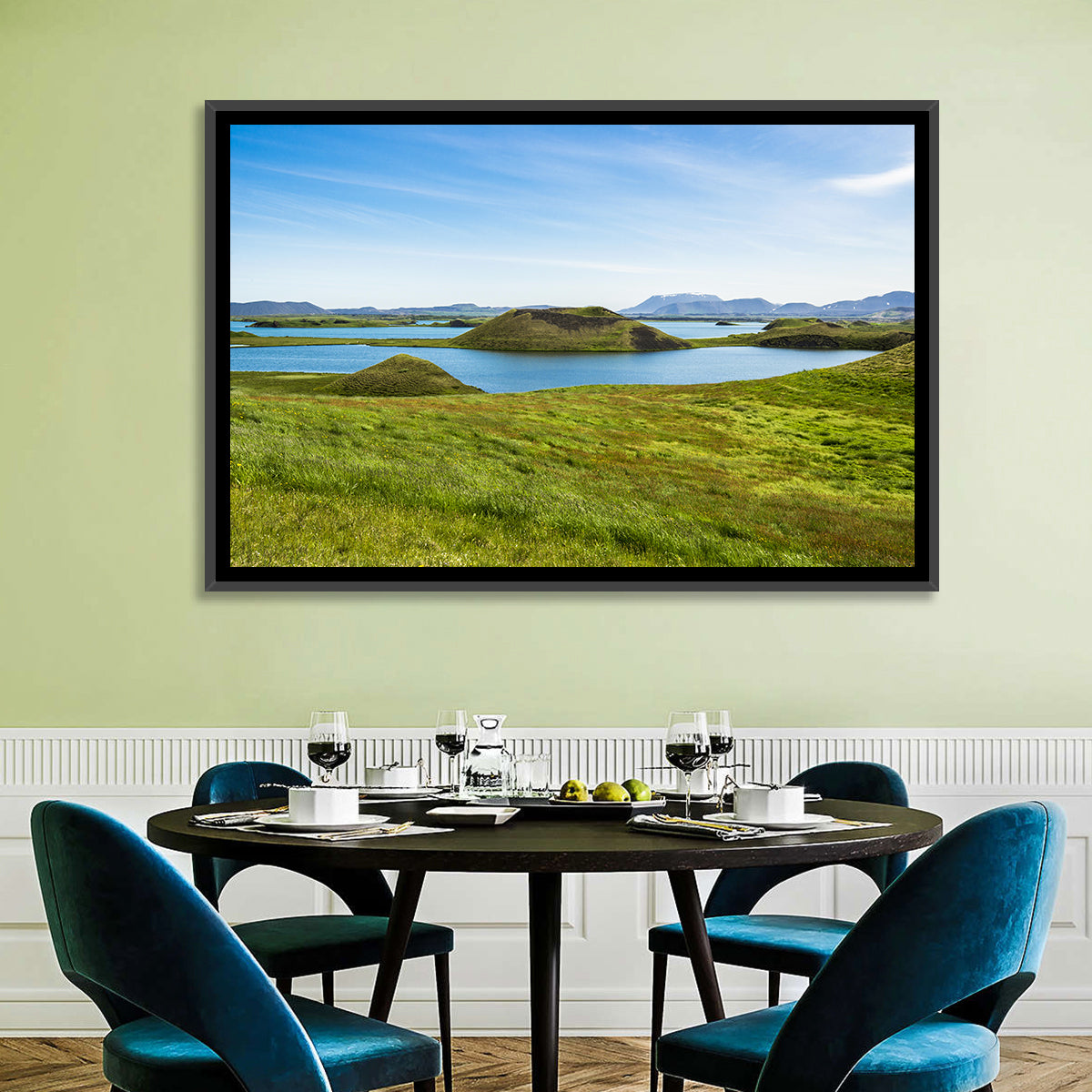 Mývatn Pseudocraters Wall Art in a room, landscape