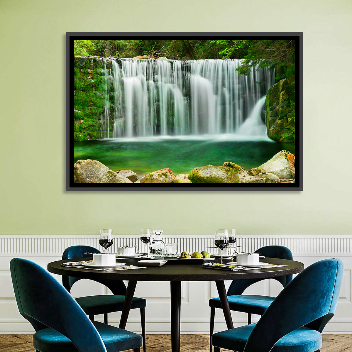 Emerald Lake Waterfall Wall Art