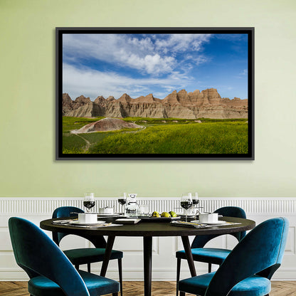 Badlands Meadow and Rock Formations Wall Art