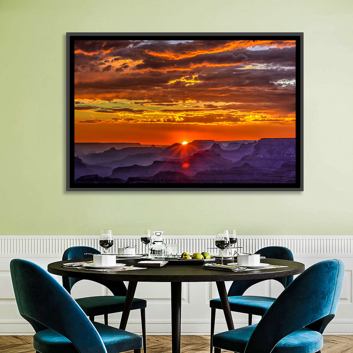 Lipan Point Sunset Sunburst Wall Art