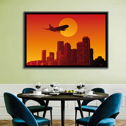 Tri Jet Sunset Skyline Wall Art