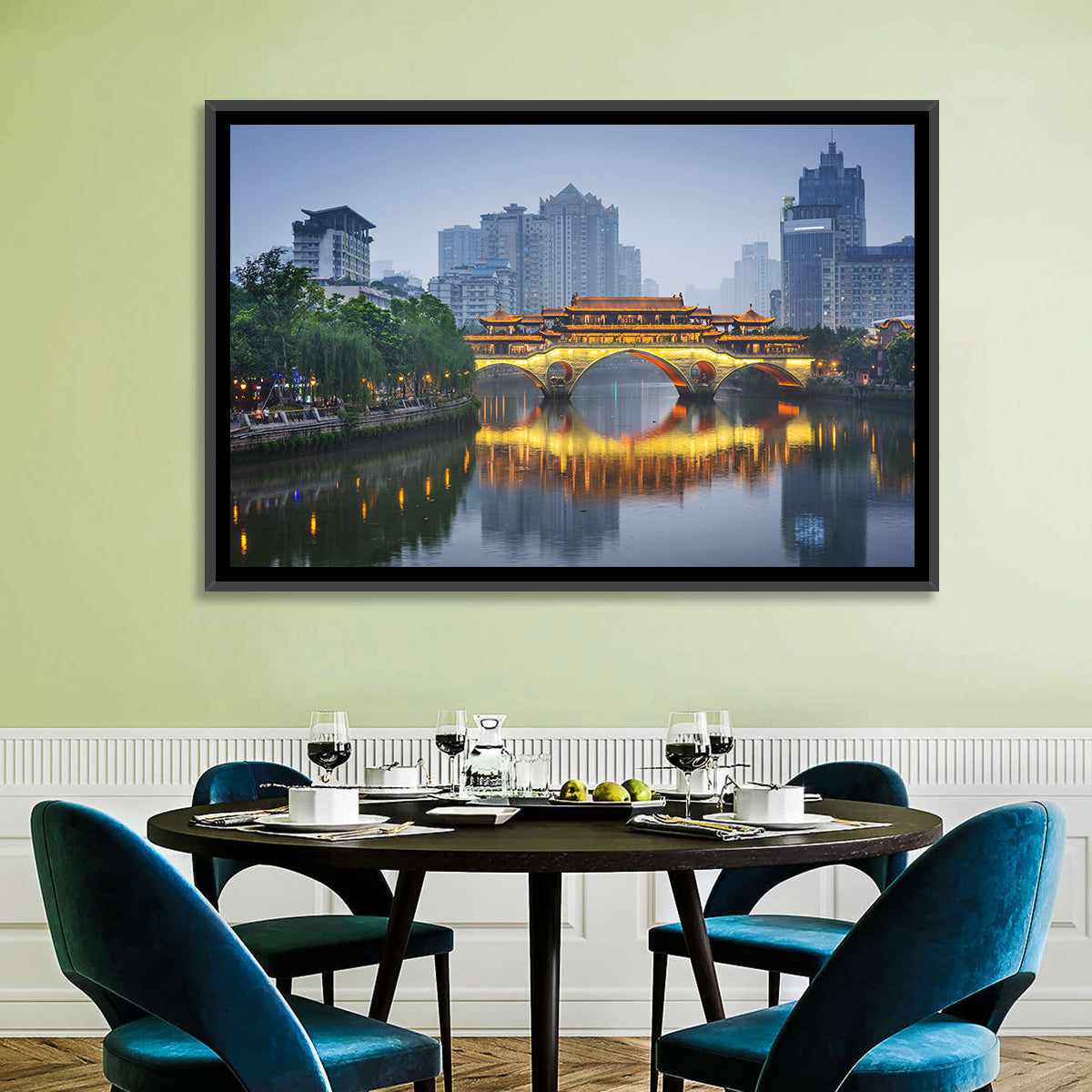 Anshun Bridge at Twilight Wall Art