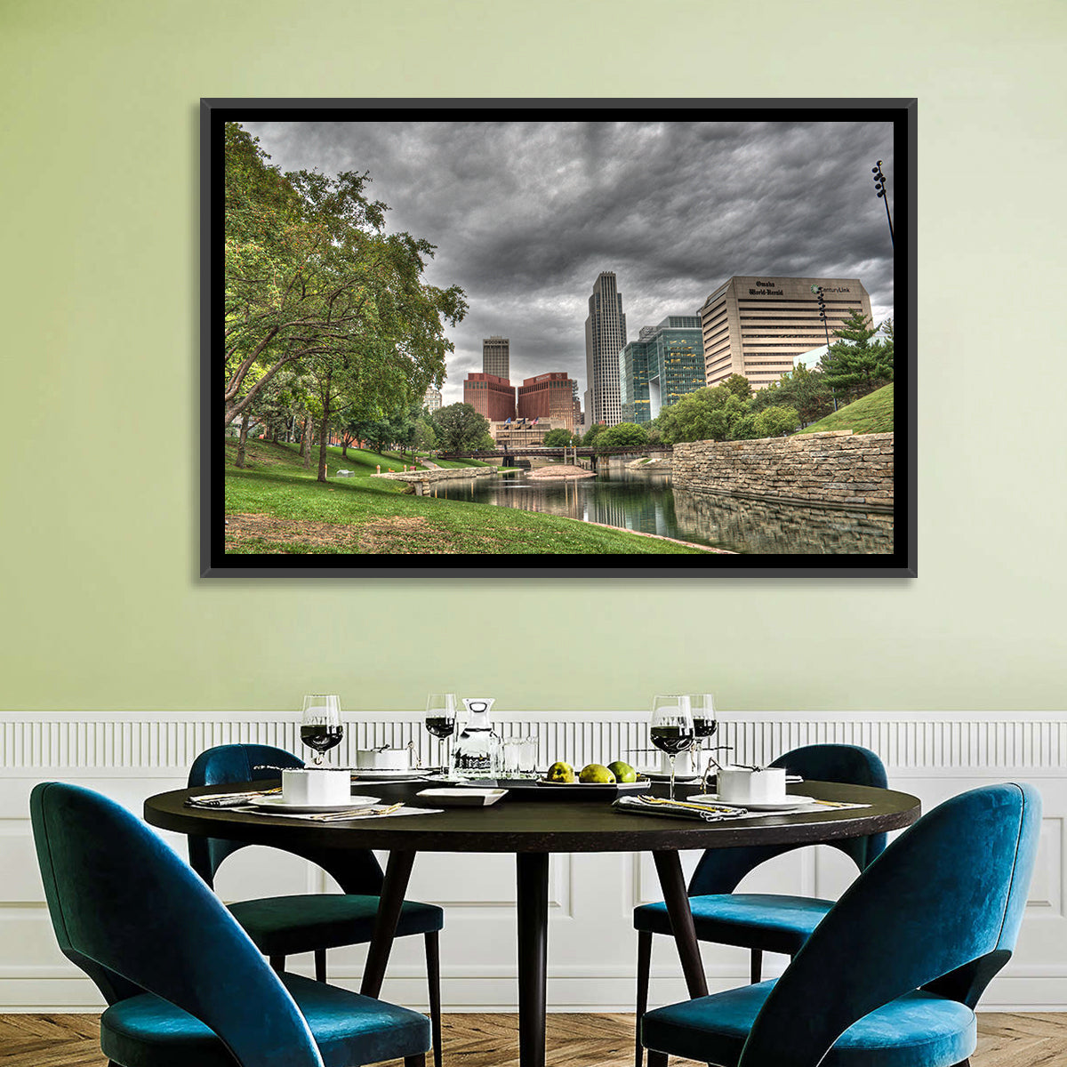 Omaha Skyline at Gene Leahy Mall Wall Art