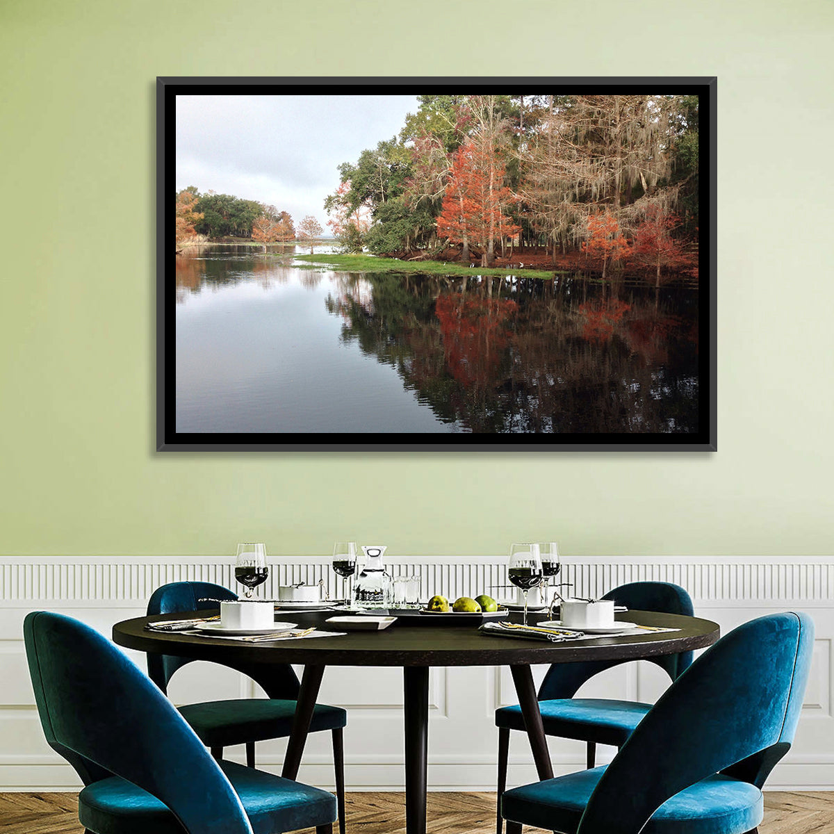 Autumn Lake Reflection Wall Art
