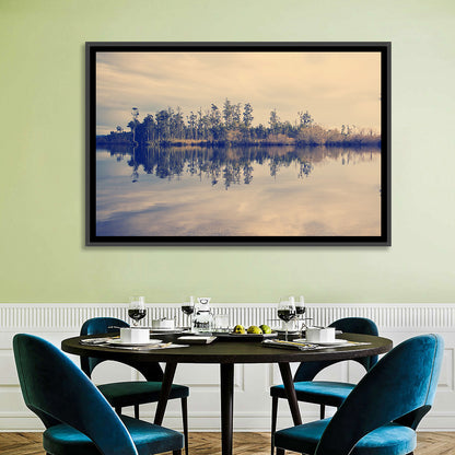 Sunset Over Forest Lake Wall Art