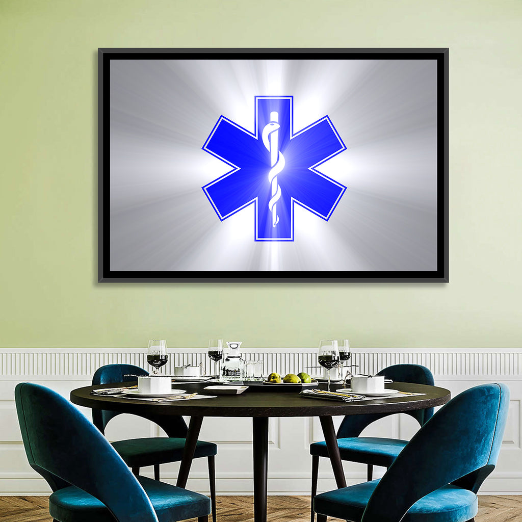 Star of Life with Rod of Asclepius Wall Art