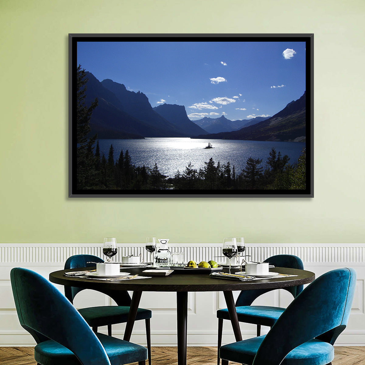 Montana Mountains Lake Wall Art