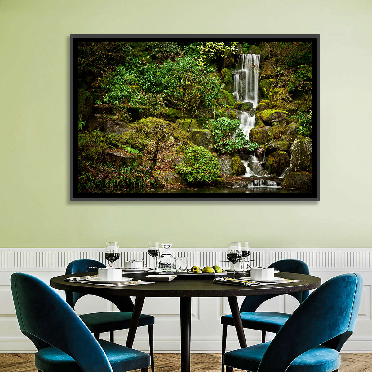 Secluded Mossy Waterfall Wall Art