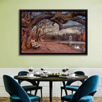Autumn Pavilion with Swan Wall Art