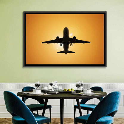 Sunset Jet Silhouette Wall Art