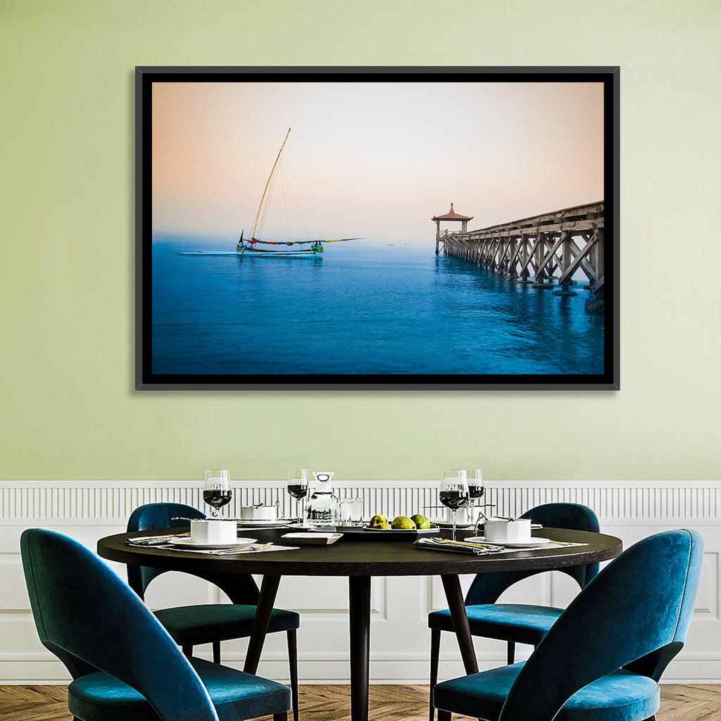 Outrigger Boat and Pier Wall Art