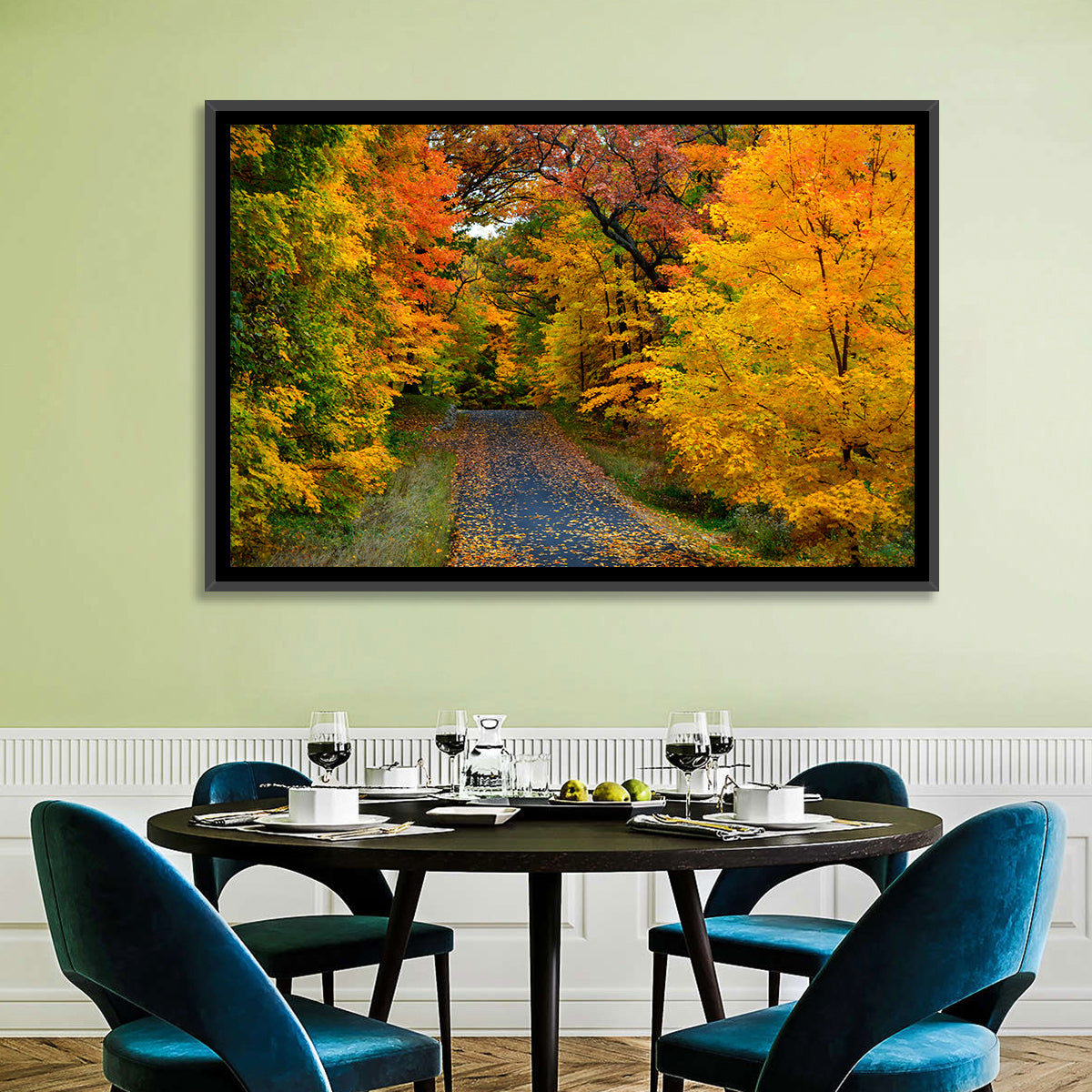 Autumn Road Through Wisconsin Park Wall Art