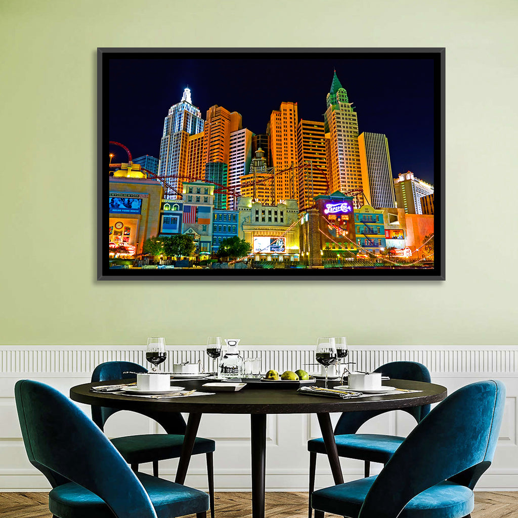 Las Vegas Big Apple Coaster at Night Wall Art