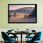 Misty Sunrise Forest Wall Art