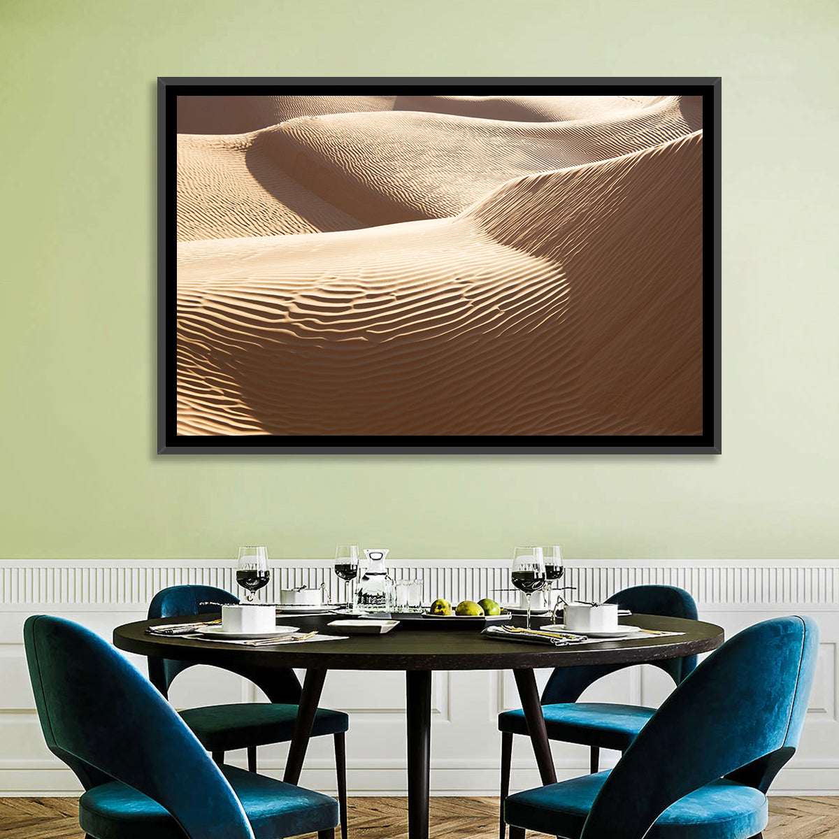 Sahara Sand Dunes Close-up Wall Art in a room, landscape