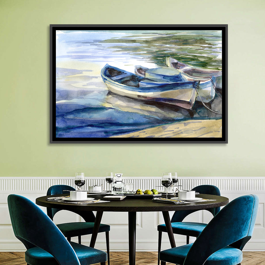 Watercolor Rowboats by the Shore Wall Art