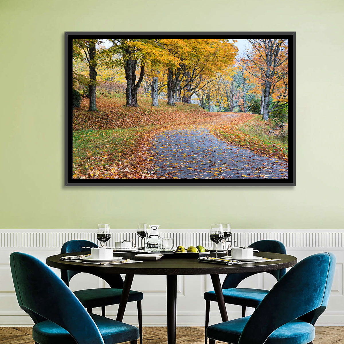 Autumn Road with Golden Canopy Wall Art