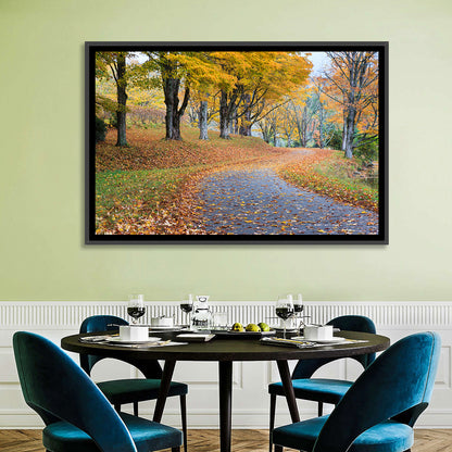 Autumn Road with Golden Canopy Wall Art