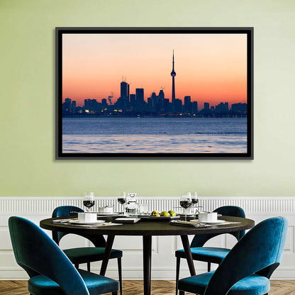 Toronto Dusk Skyline with Cn Tower Wall Art