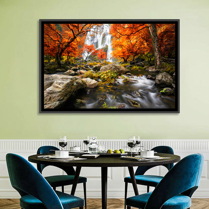 Autumn Forest Waterfall Wall Art