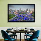 Shanghai Dusk Interchange Cityscape Wall Art