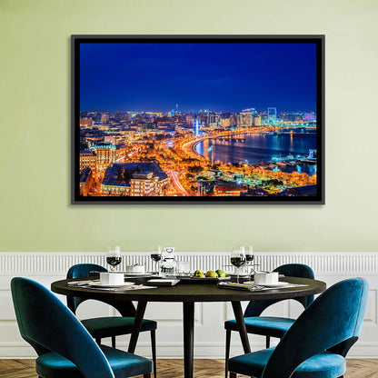 Baku Night Skyline Wall Art