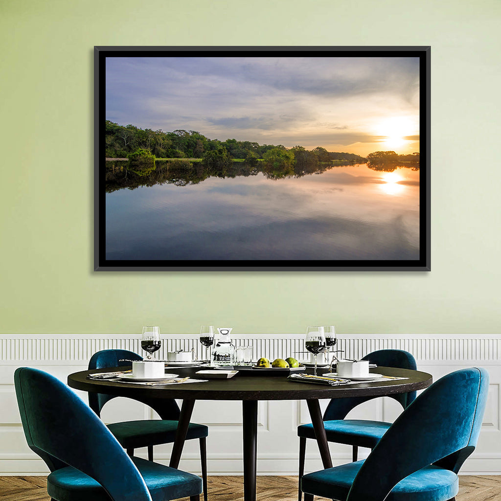 Amazon River Sunset Reflection Wall Art