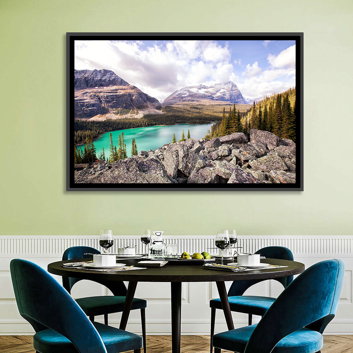 Lake Ohara Rocky Shore Wall Art