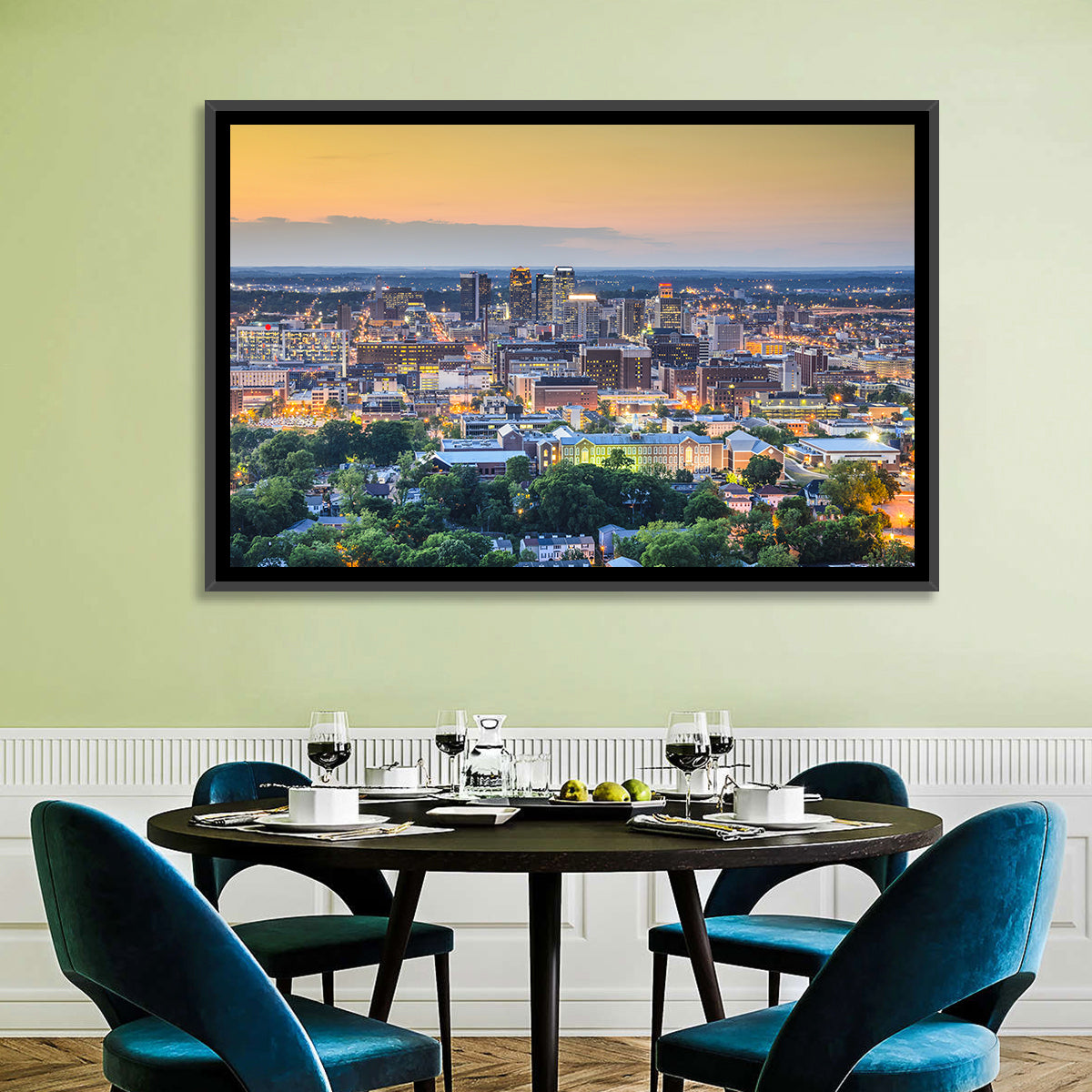 Birmingham Skyline at Golden Hour Wall Art