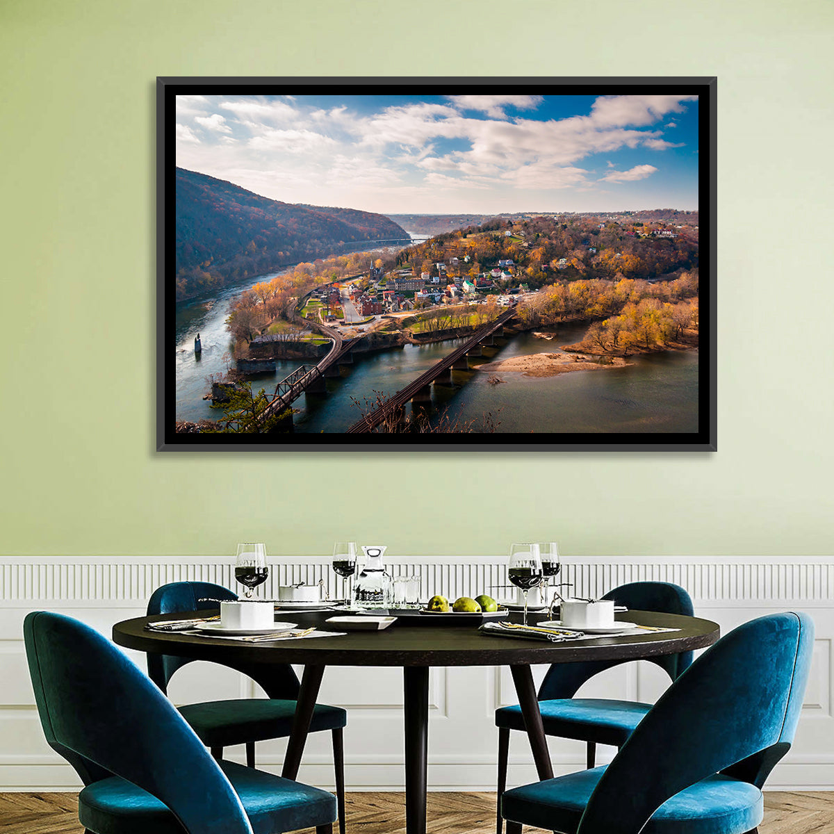 Maryland Heights Over Harpers Ferry Wall Art in a room, landscape