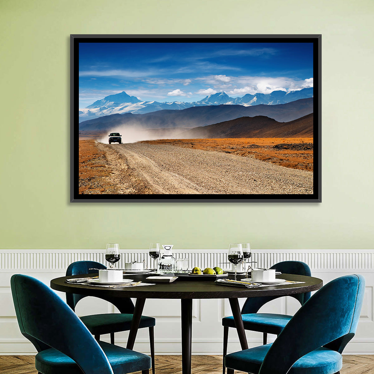 Road to Everest, Tibetan Highlands Wall Art in a room, landscape