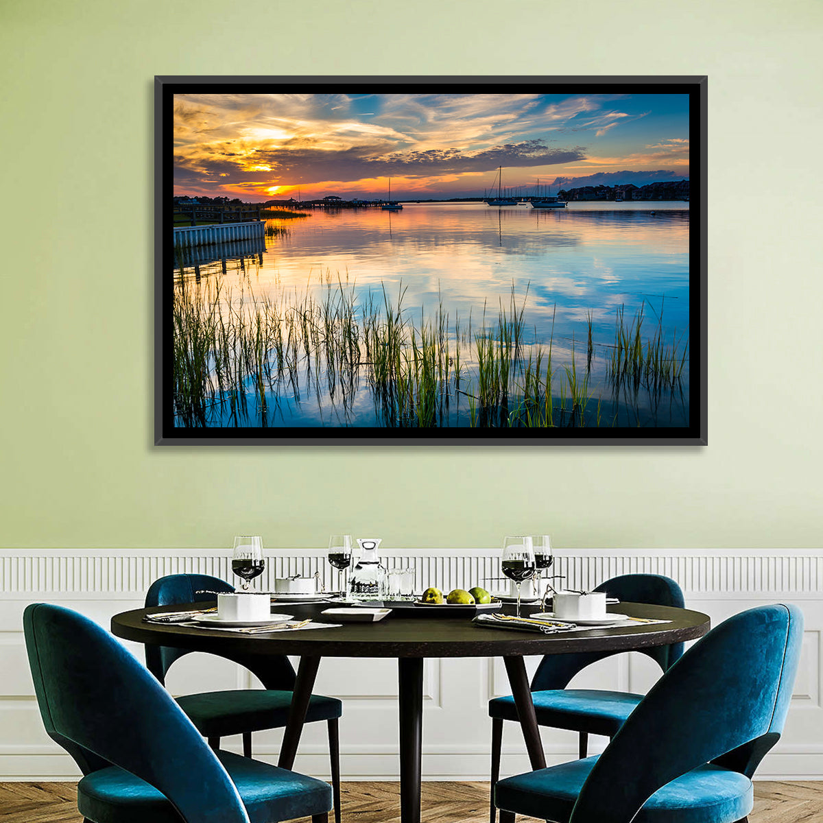 Folly River Sunset Reflection Wall Art