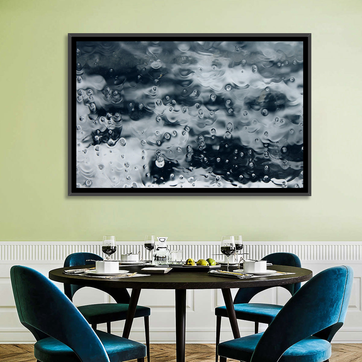 Sea of Teardrops in Ice Wall Art in a room, landscape