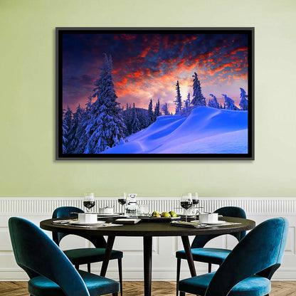 Snow-covered Mountain Sunset Wall Art