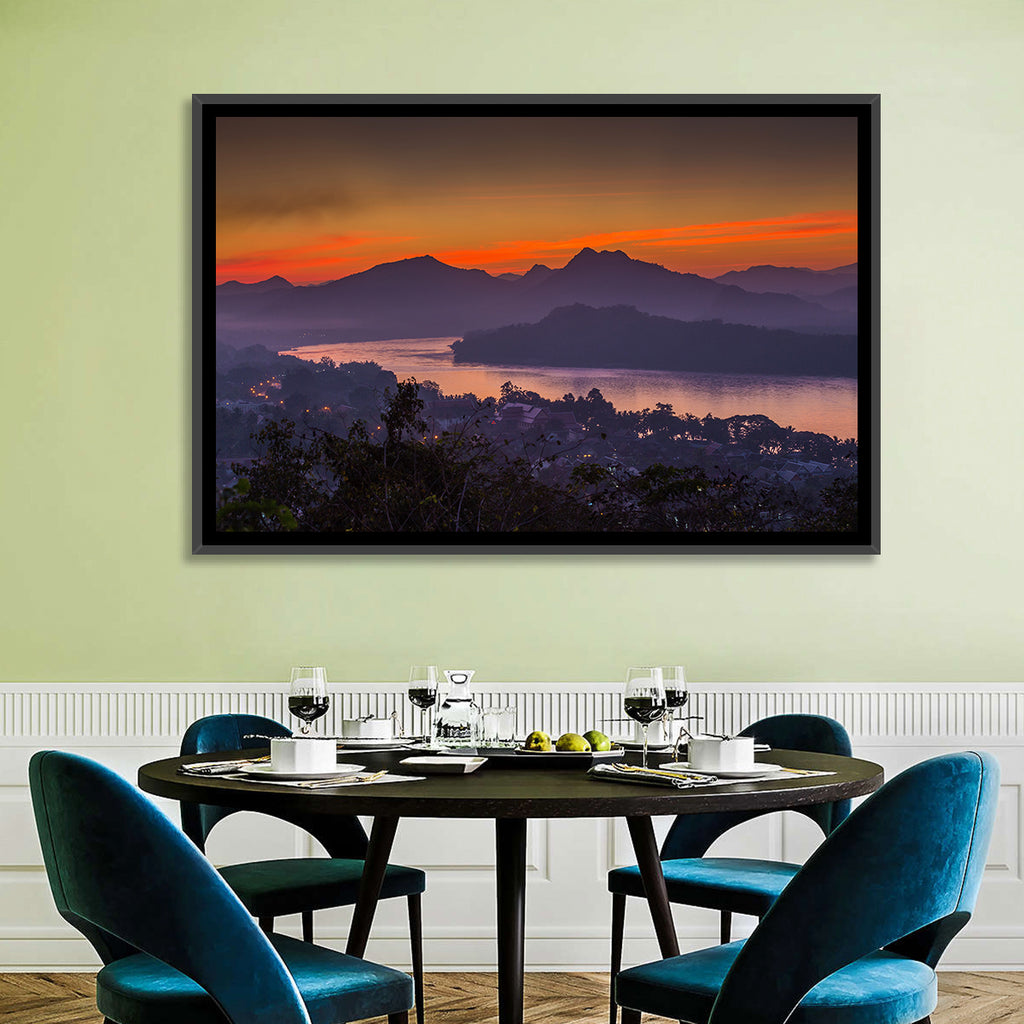 Luang Prabang Sunset Over Mekong Wall Art